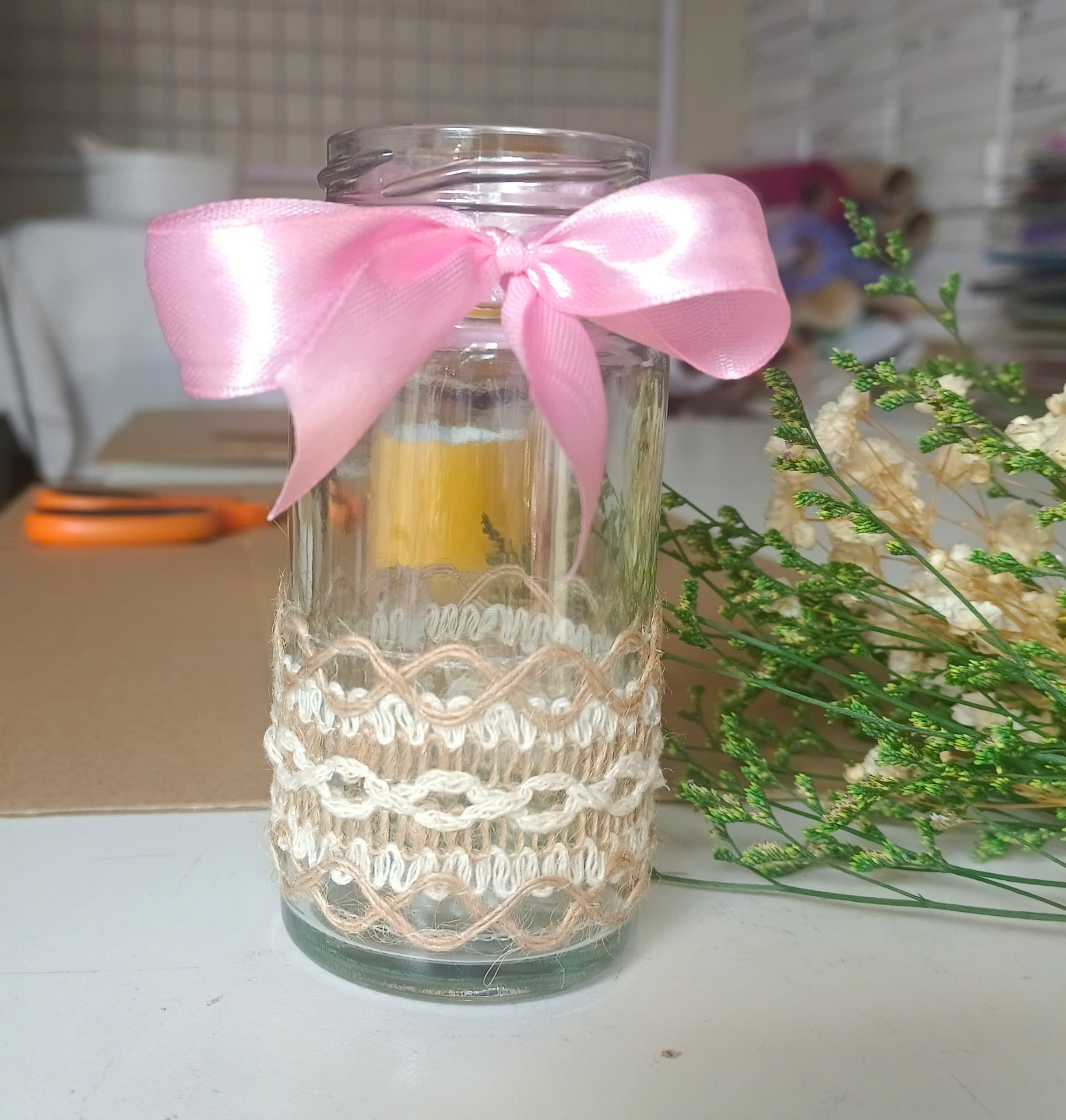 lọ hoa vuông decor mini, cắm hoa khô