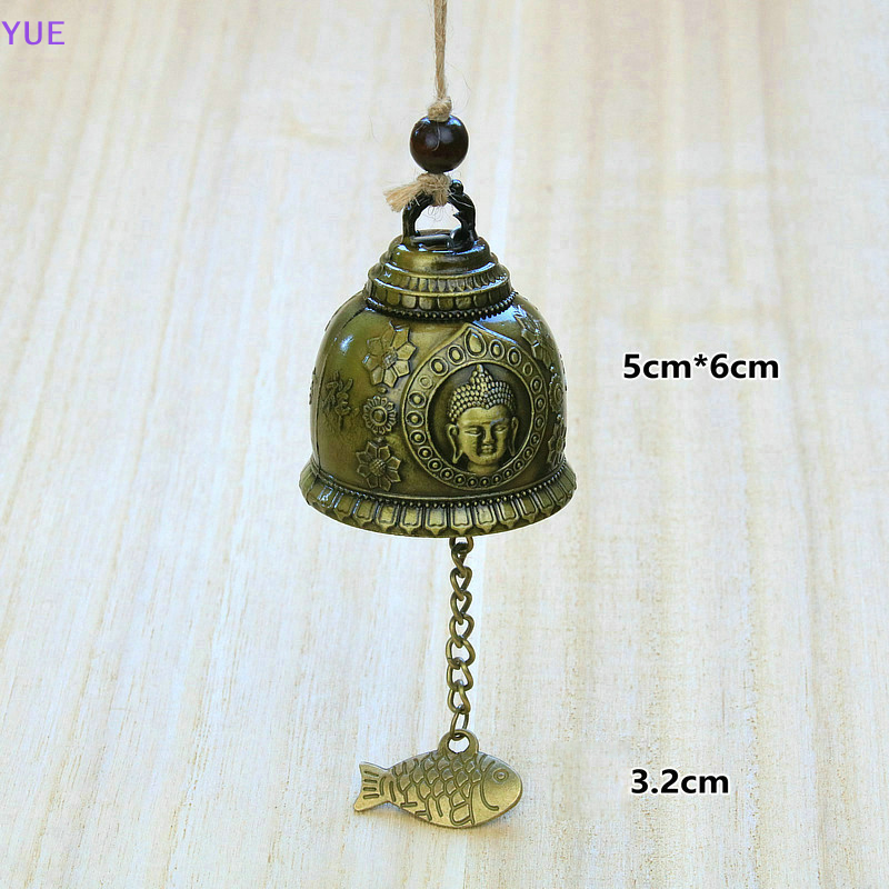 💖YUE Chuông gió chạm khắc cổ điển chuông đồng sân vườn trang trí chuông gió ngoài trời treo nhà chùa trang trí phong cách Trung Quốc