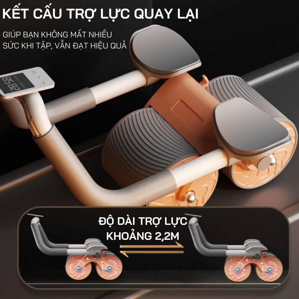 Con lăn tập bụng tại nhà - Dụng cụ tập cơ bụng hỗ trợ tập plank bằng con lăn siêu tiện dụng ( Bảo hành 12 tháng ) - Chính hãng