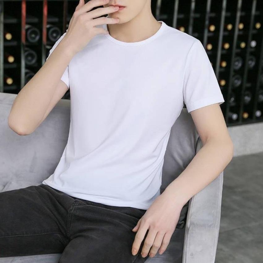 Áo thun nam trắng ❤️ áo thun form rộng trơn cổ tròn kiểu basic hot nhất 2023