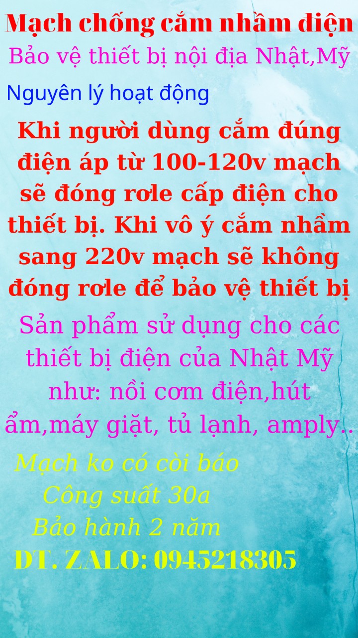 chống cắm nhầm điện 40a có còi báo