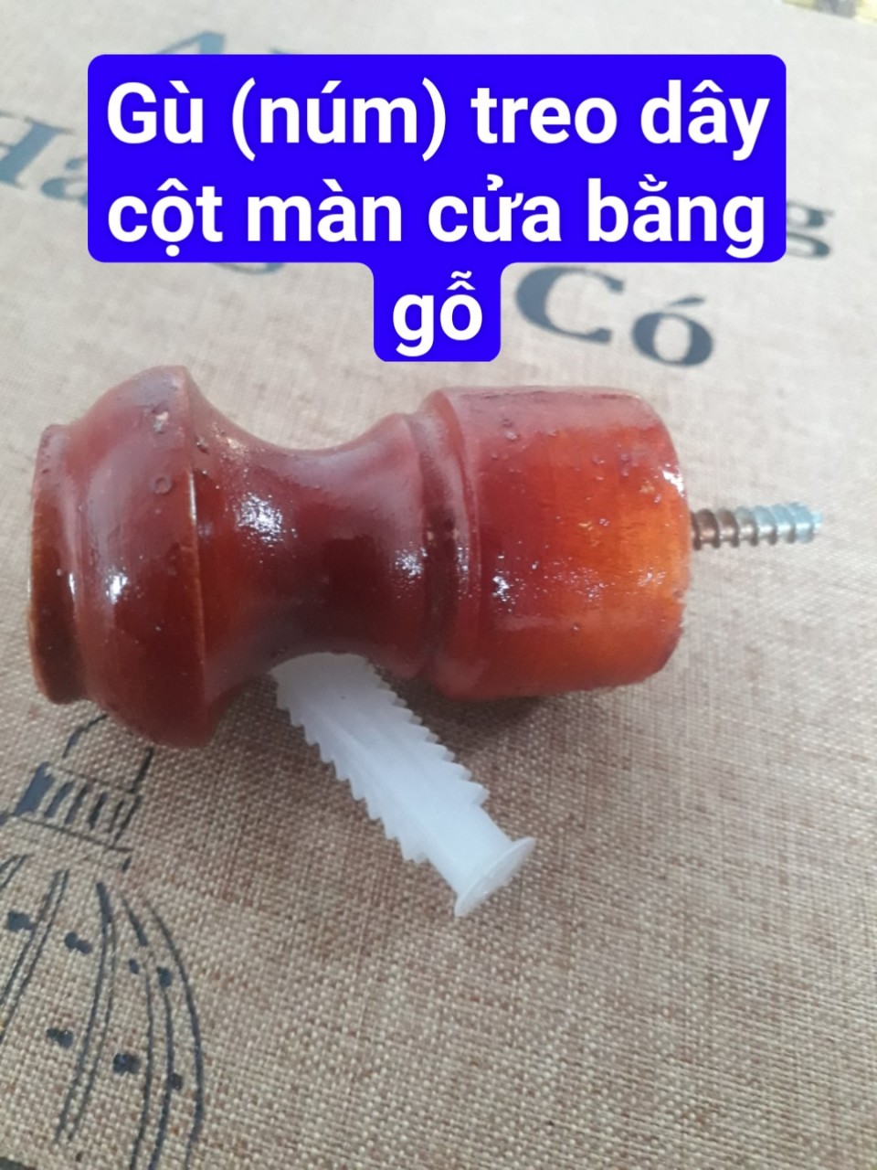 Gù treo dây cột màn bằng gỗ