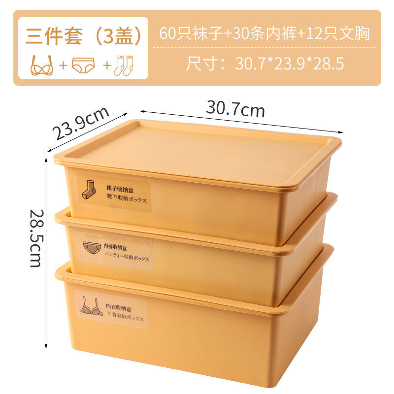 Hộp đựng đồ lót, hộp đựng đồ lót, tất áo ngực, hộp hoàn thiện bằng nhựa, hộp đựng đồ ba trong một để bàn ký túc xá