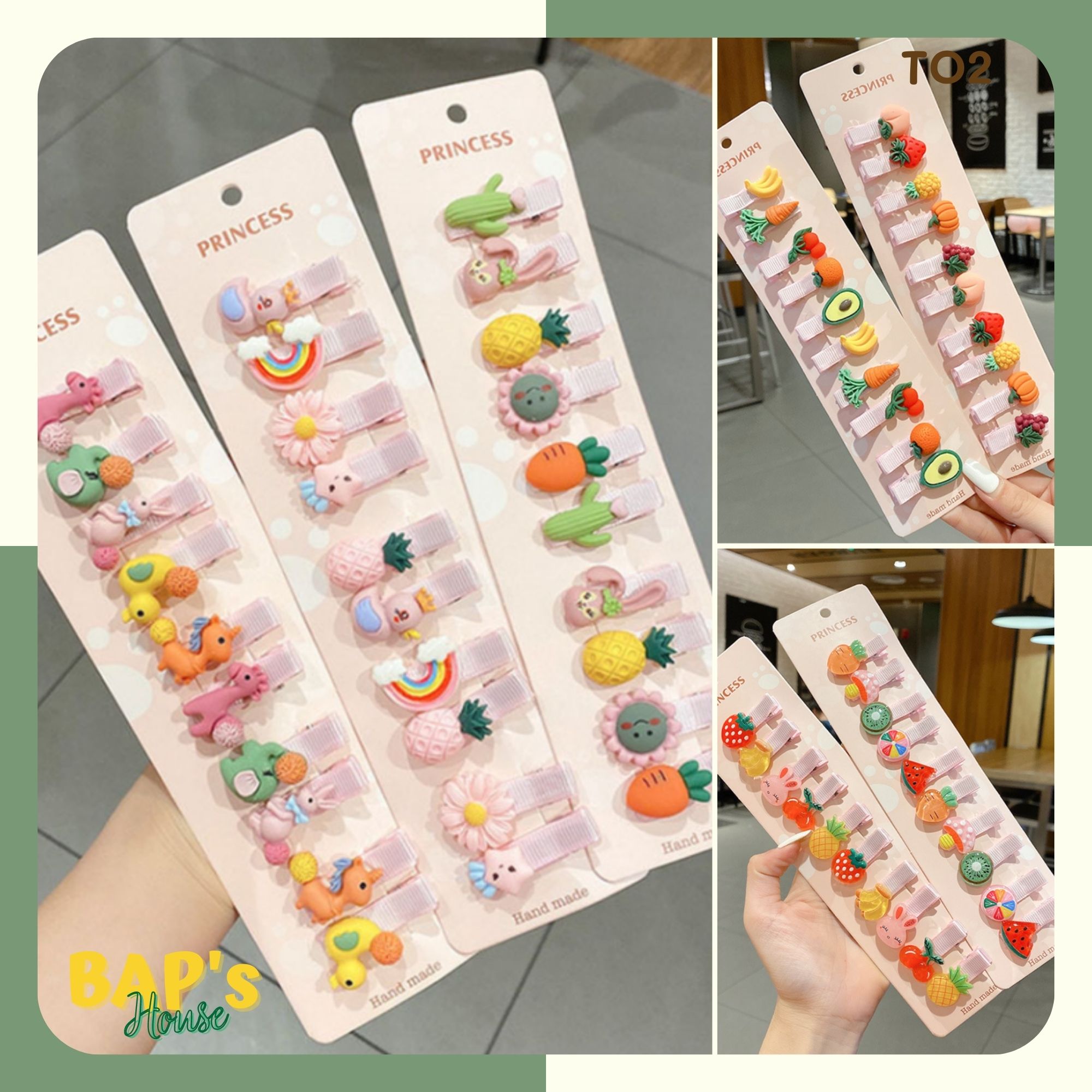 Kẹp Tóc Cho Bé Gái , Kẹp Tóc Dễ Thương Nhiều Mẫu Lựa Chọn BAP's House TO2
