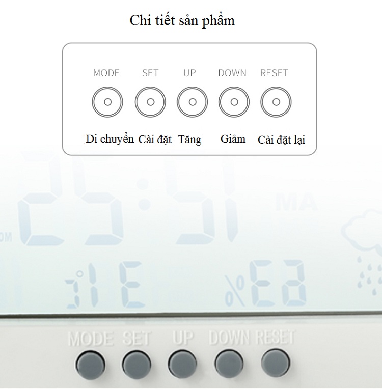 Đồng Hồ  Để Bàn Led Điện Tử Có Đèn Siêu Xinh
