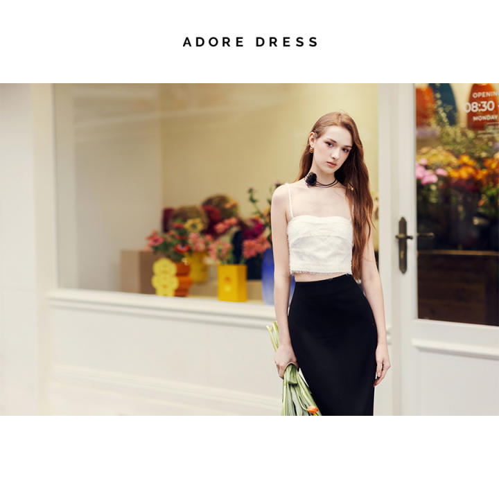 Áo quây Tweed đỏ xếp ly 411TO3004 ADORE…