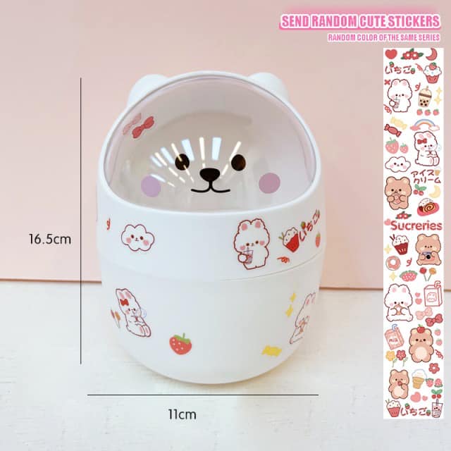THÙNG RÁC MINI MÈO CON NẮP TRONG SUỐT