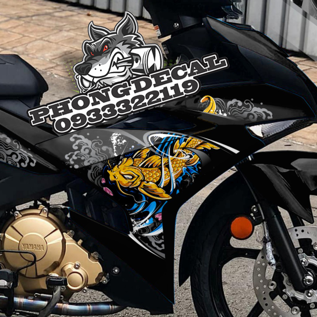 Tem Rời Yamaha Exciter 150 Cá Chép Dán Xe Đen