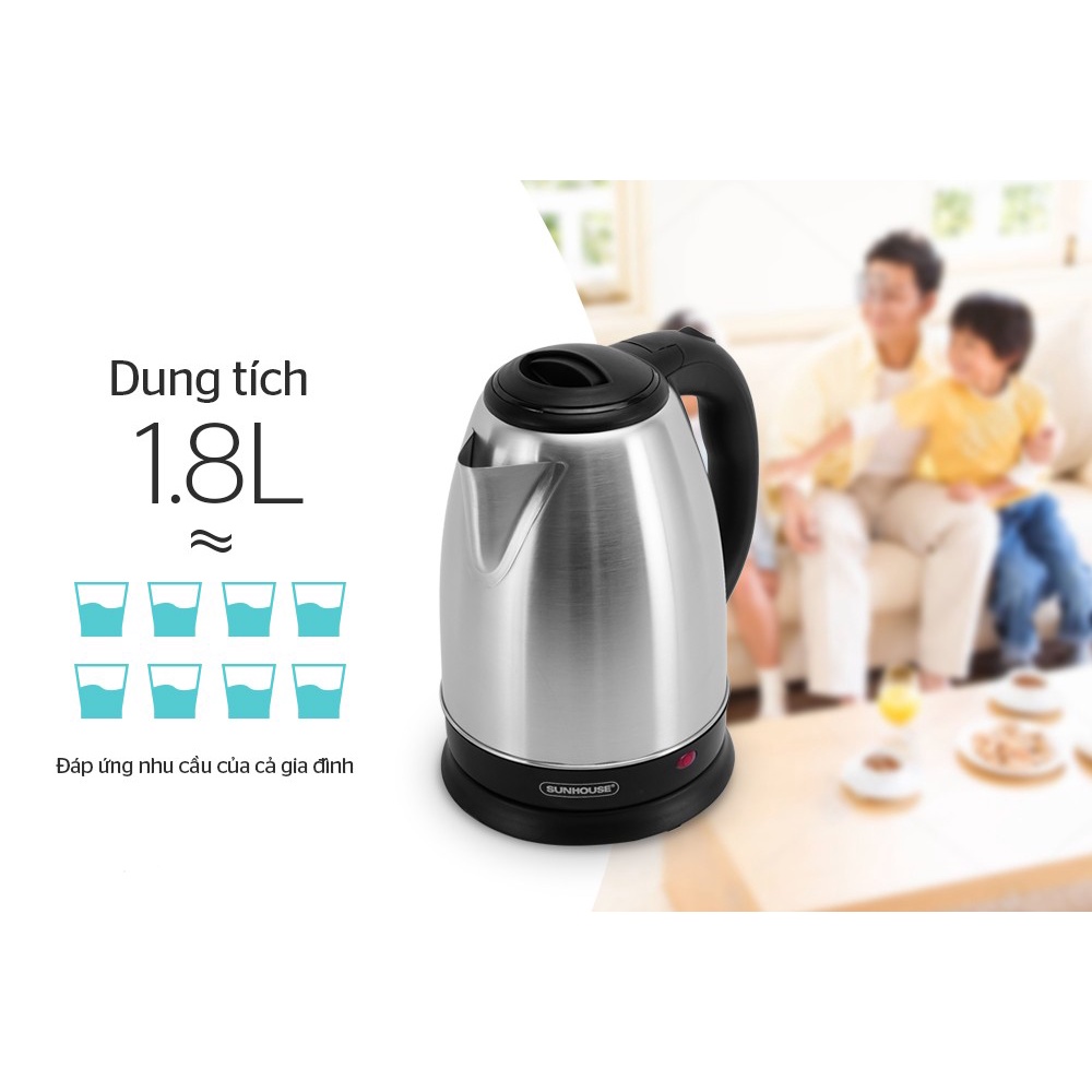 Ấm Siêu Tốc Inox - Bình Đun Siêu Tốc 1.8L