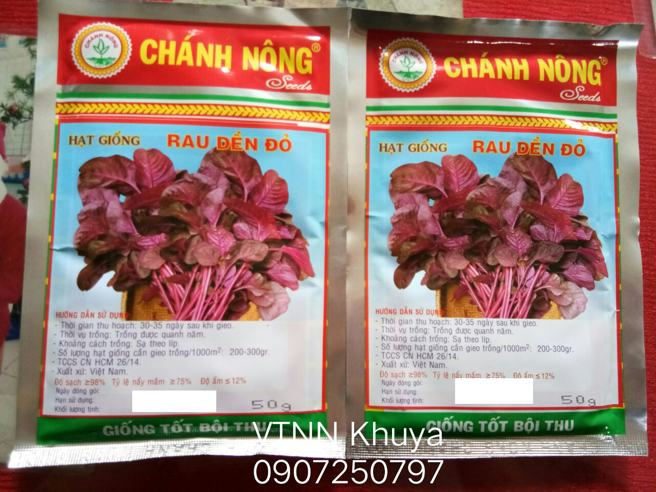 Hạt giống rau dền đỏ Chánh Nông