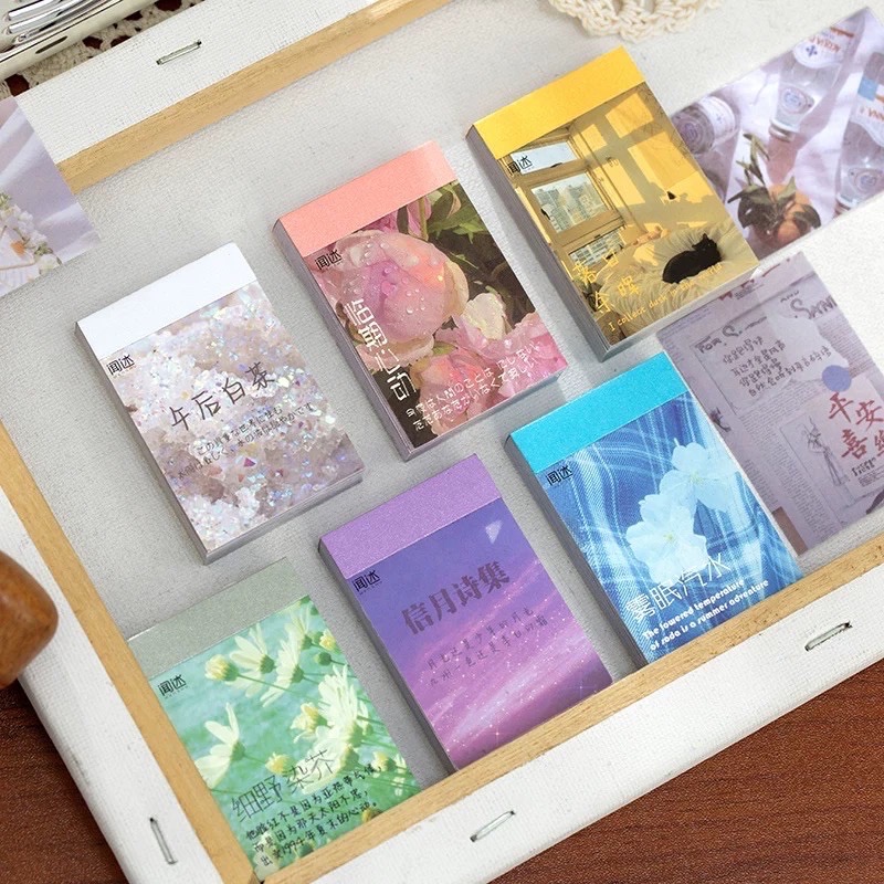 Cuốn 50 Tờ Stickers Giấy Trang Trí Không Trùng Mẫu