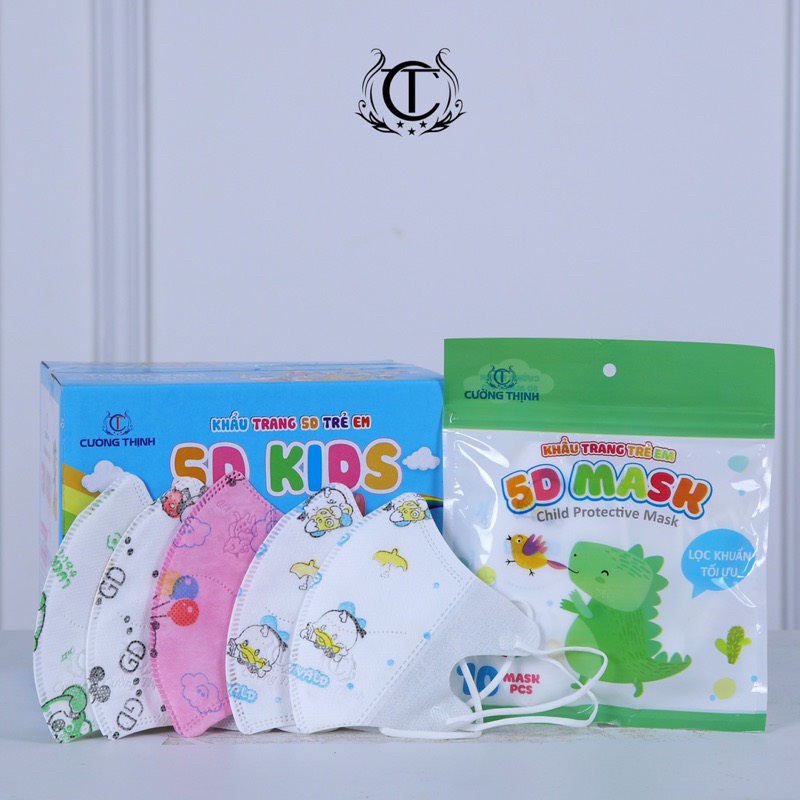 Sỉ 1 thùng khẩu trang 5d (gồm 100 cái) cho bé từ 4-10 tuổi
