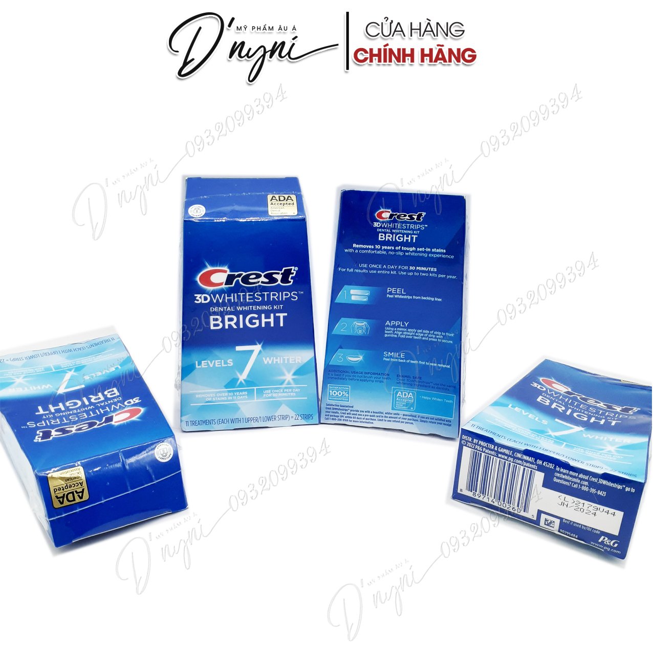 Miếng Dán Trắng Răng CREST 3D White Mỹ
