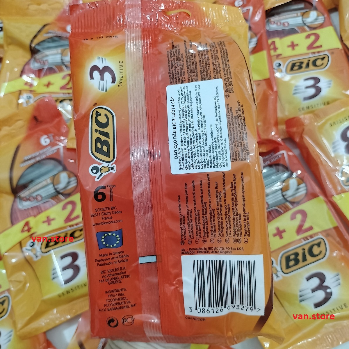 [4 tặng 2] Dao Cạo Râu BiC 3 lưỡi - Bịch 6 cây / [2 tặng 1] Dao Cạo Râu BiC 3 lưỡi - Bịch 3 cây