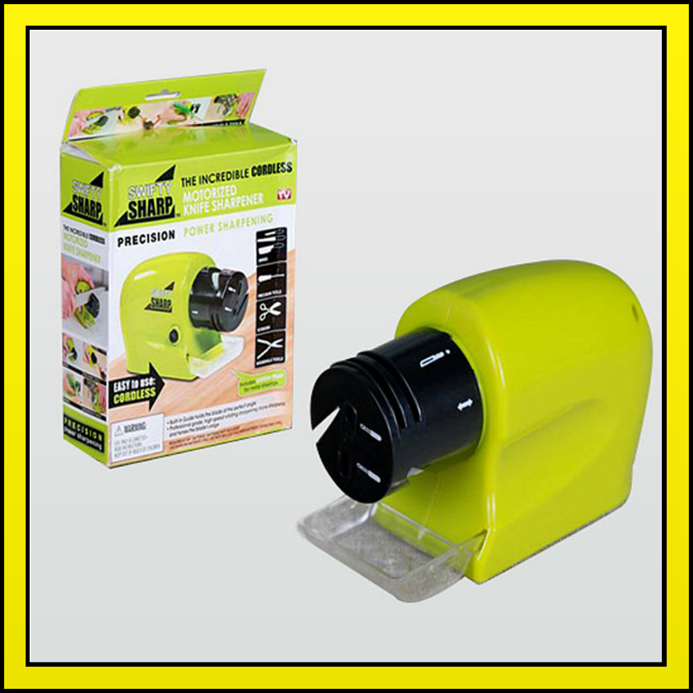 BÁO GIÁ Bộ Dao Làm Bếp Điện Máy Xanh | Shopee Lazada Sendo Tiki mới nhất 6 Máy mài dao kéo đa năng SWIFTY SHARP -máy mài dao xanh lá , mài tốt mọi loại dụng cụ nhà bếp- mài dao điện chạy bằng pin tiện lợi,