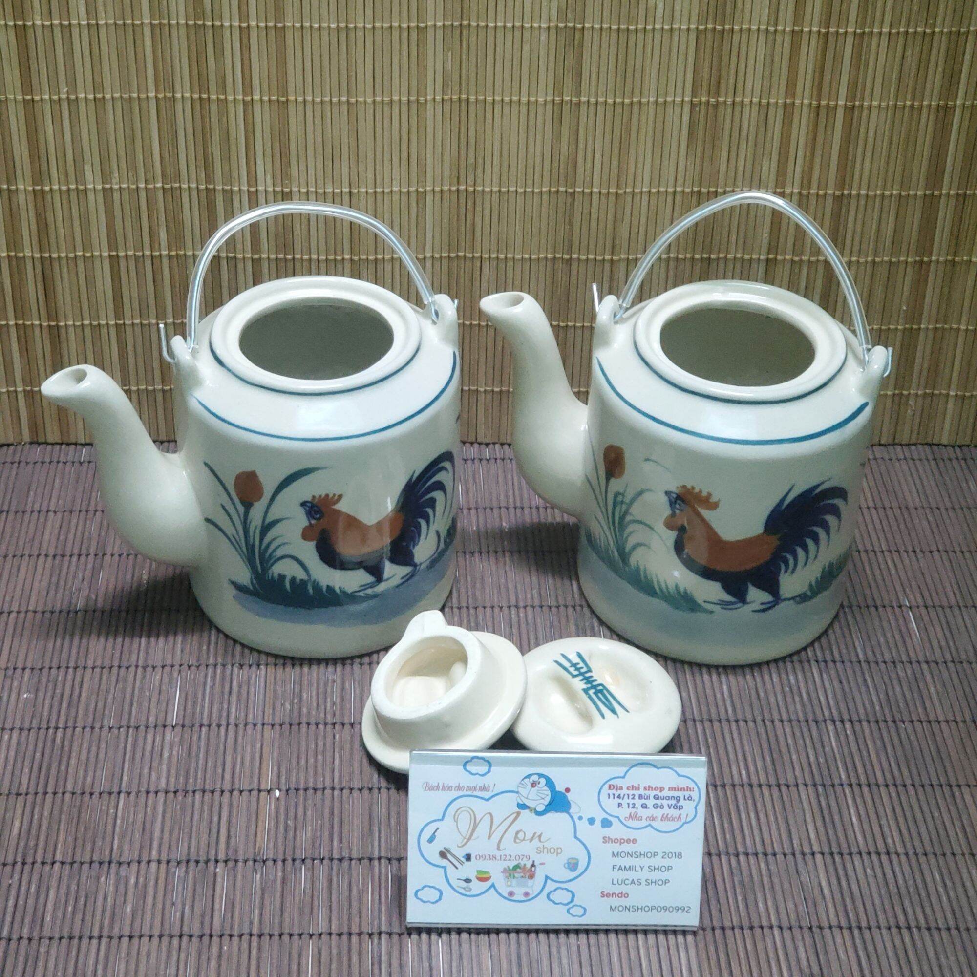 [GỐM NUNG CAO CẤP]BÌNH TRÀ CON GÀ CAO CẤP THỦ CÔNG 100%(BÌNH 500ml-1L)