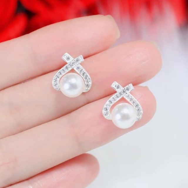 Bông tai nữ xoắn nạm đá đính trai chuẩn bạc ta