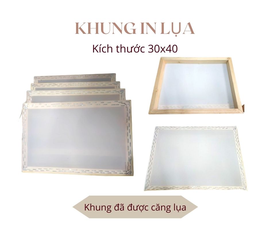 Khung in lụa 30x40cm - Khung đã được căng lụa
