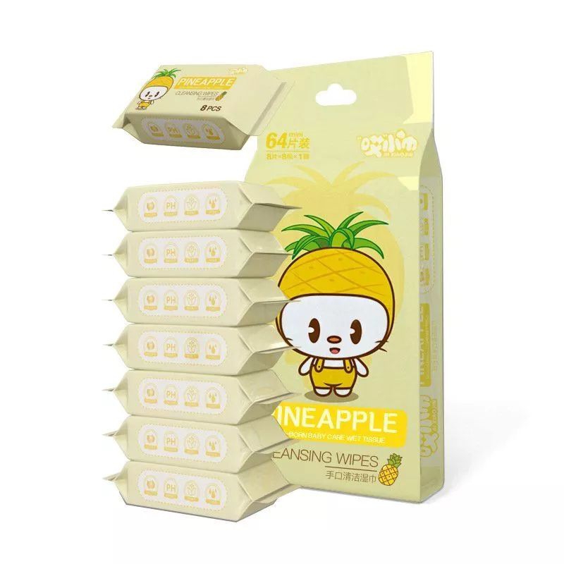 Khăn Giấy Uớt Mini Bỏ Túi Bịch 8 Gói 64 Tờ