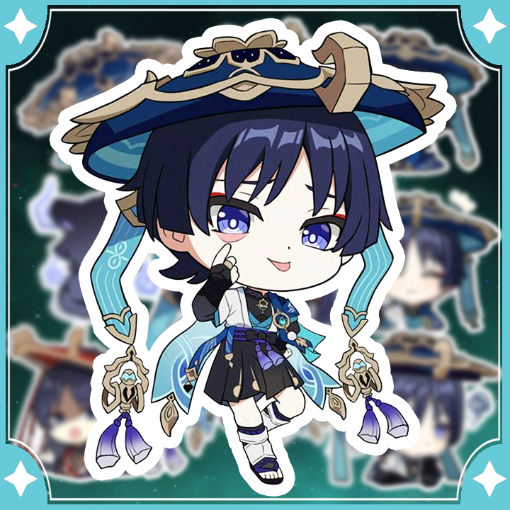 [Genshin Impact] Sticker Wanderer - Hình dán chibi scaramouche ( set 12 hình )