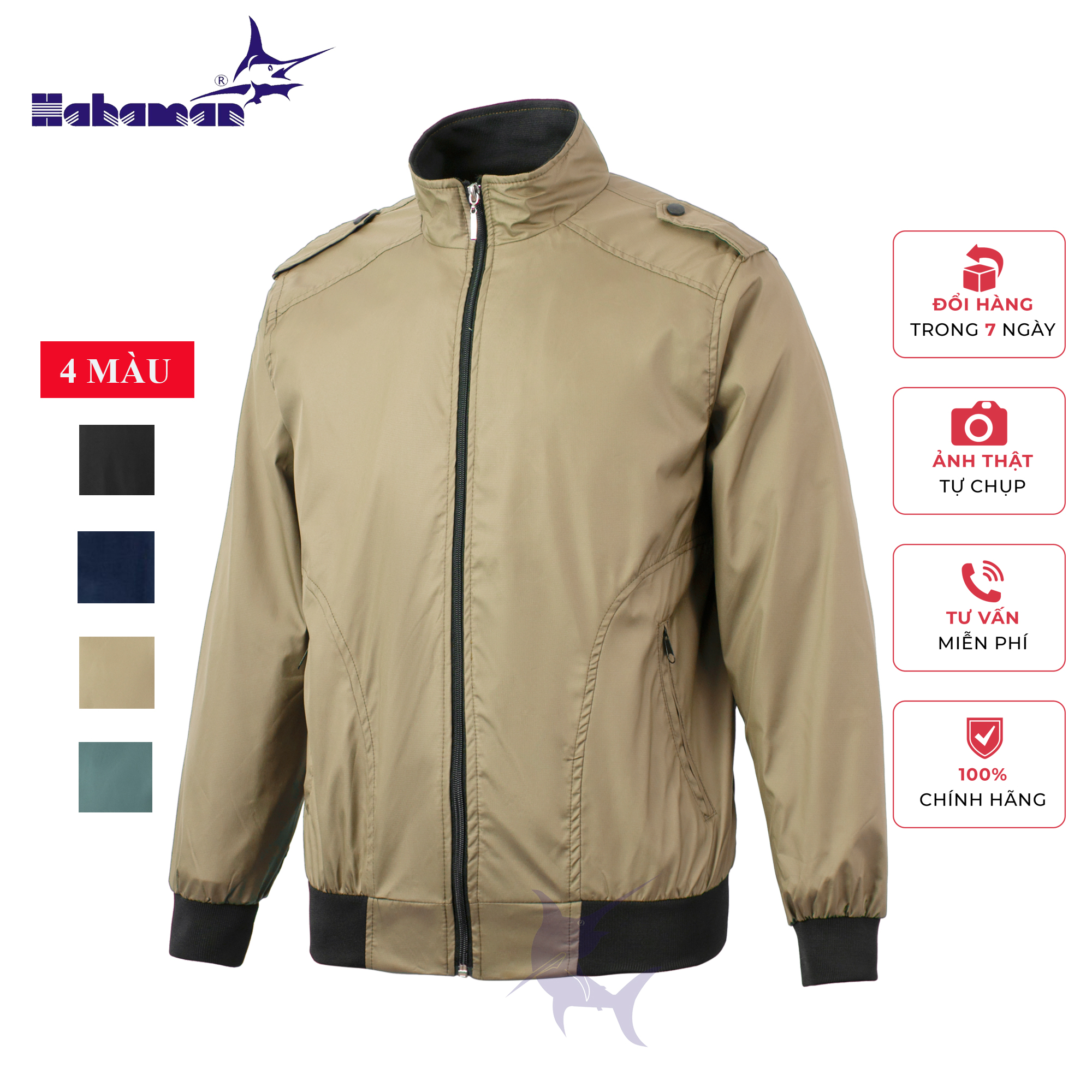Áo khoác dù nam hahaman cán 2 lớp dày dặn, phối cầu vai trẻ trung, vải dù mền mịn, siêu bền cao cấp akdc5020