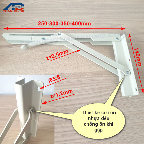 [1 CẶP+VÍT+TẮC KÊ]Ke Gập Bàn Treo Tường