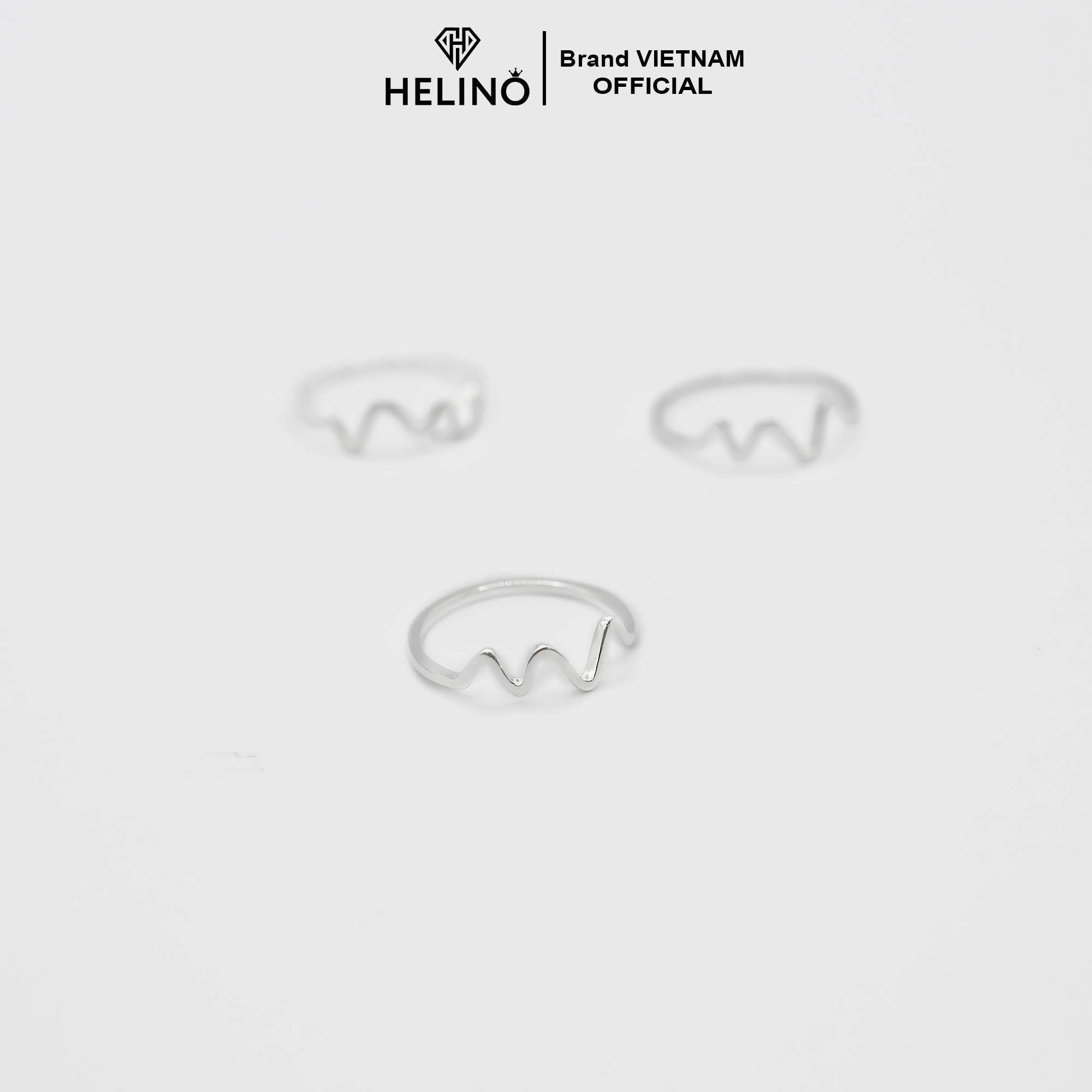 Nhẫn bạc HELINO, nhẫn nhịp tim trơn basic cá tính N11