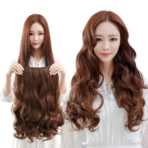 Tóc giả kẹp xoăn dài tự nhiên làm phồng dày tóc dài 45cm , v45
