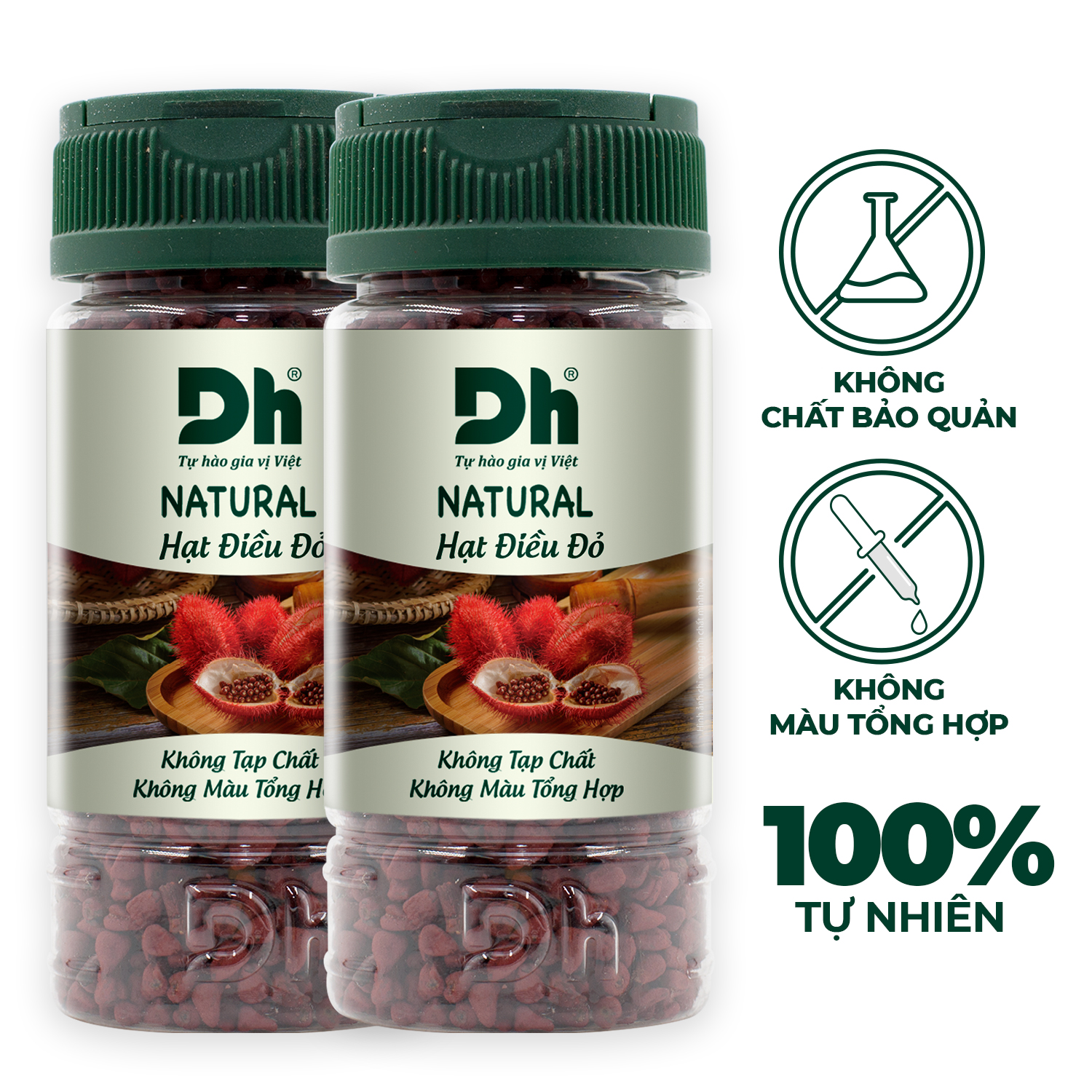 Combo 2 hũ Natural Hạt điều đỏ 50gr Dh Foods