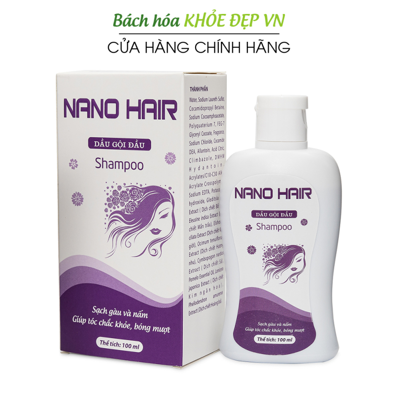 Dầu gội đầu Nano Hair Shampoo sạch gầu và nấm, giúp tóc khỏe bóng mượt - Chai 100ml nhập khẩu
