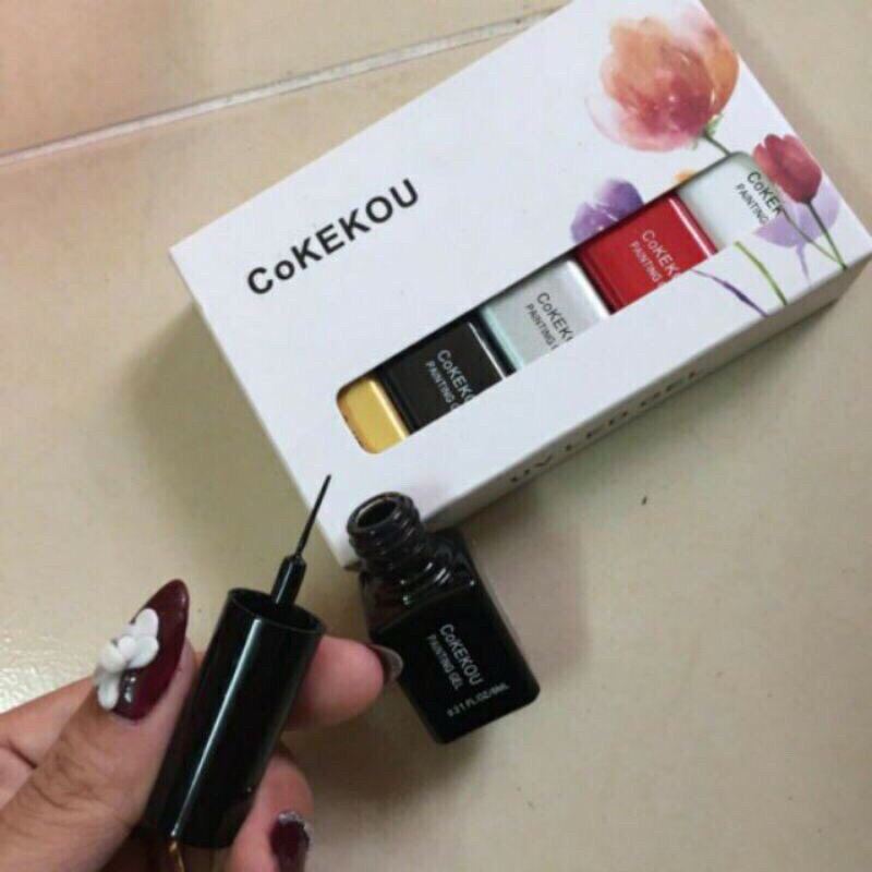 Set 5 chai cọ nét CoKEKOU đầu cọ mảnh vẽ cực thích
