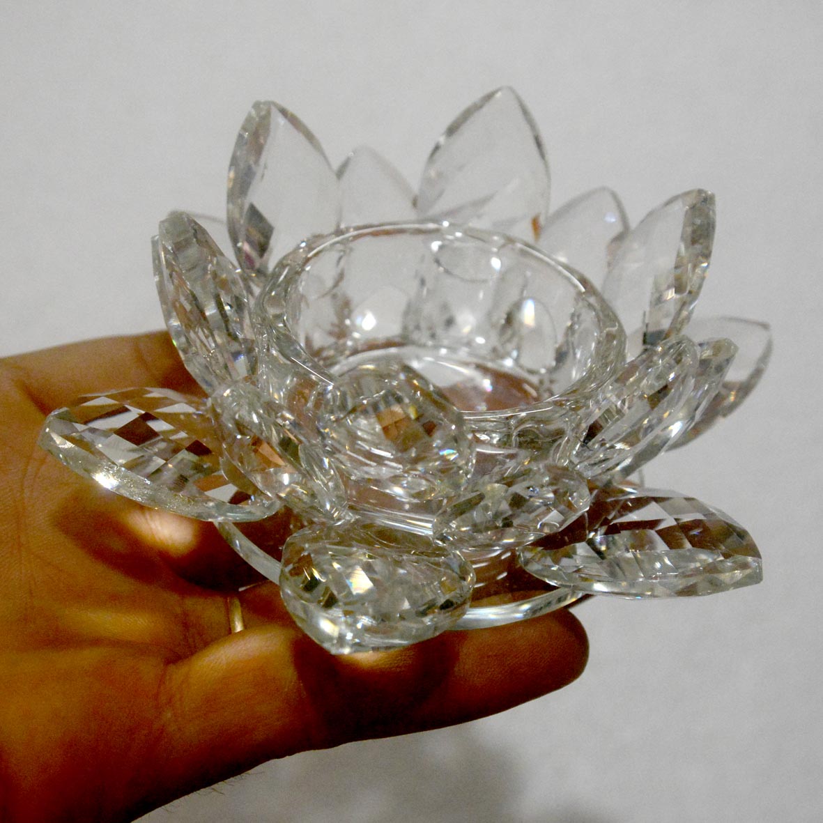 [HCM]Chân nến pha lê nhiều màu thờ cúng bàn thờ