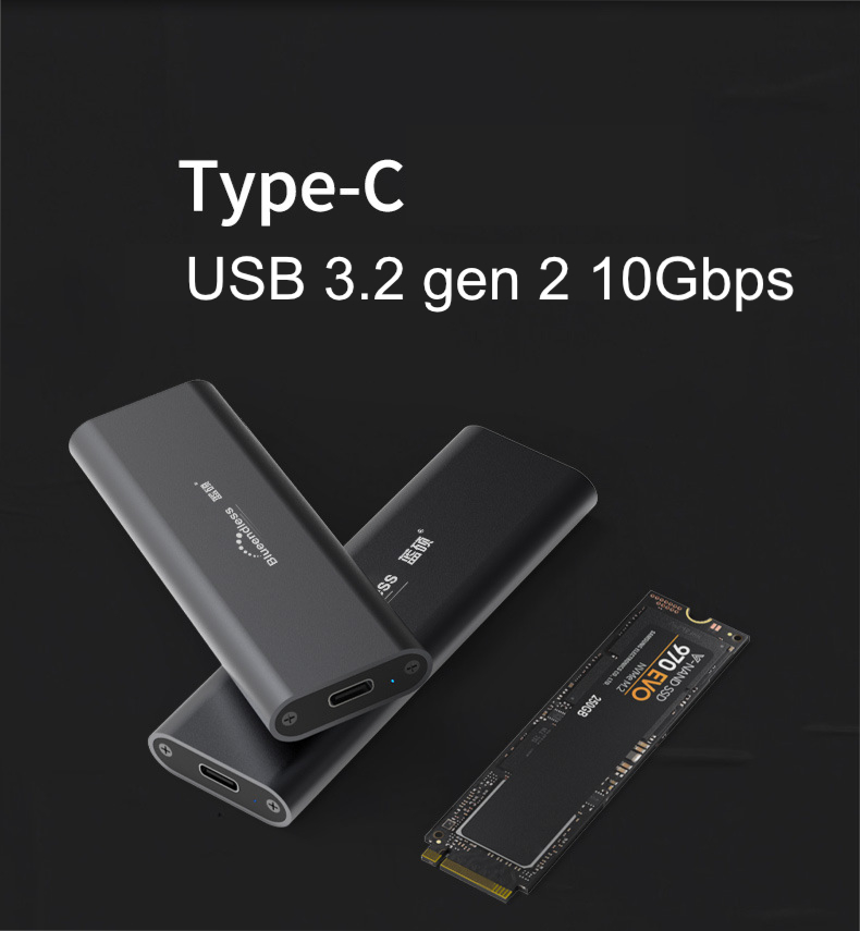 Box ổ cứng SSD NVMe M.2 chuẩn USB 3.2 gen 2 10Gbps tốc độ cao UASP - Blueendless (M.2 NVME 2280 SSD enclosure)