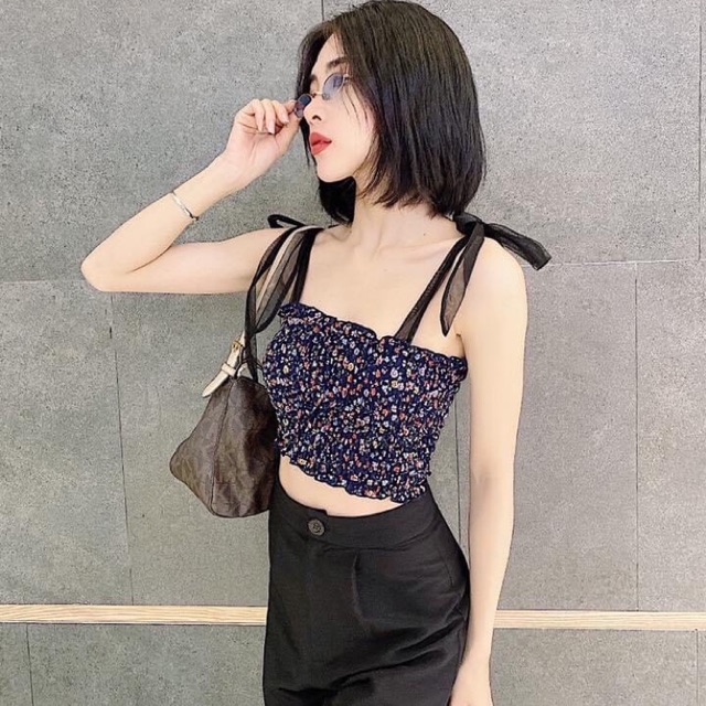 [HCM]Áo voan nhún thắt nơ
