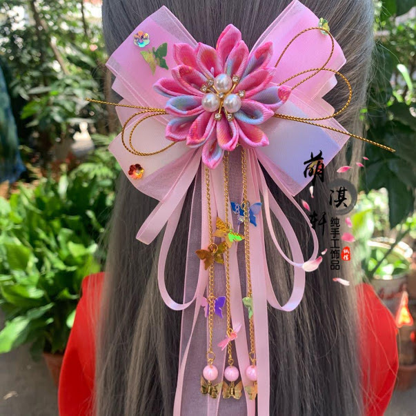 kẹp cổ trang nơ bướm (hanfu, tiểu thư)