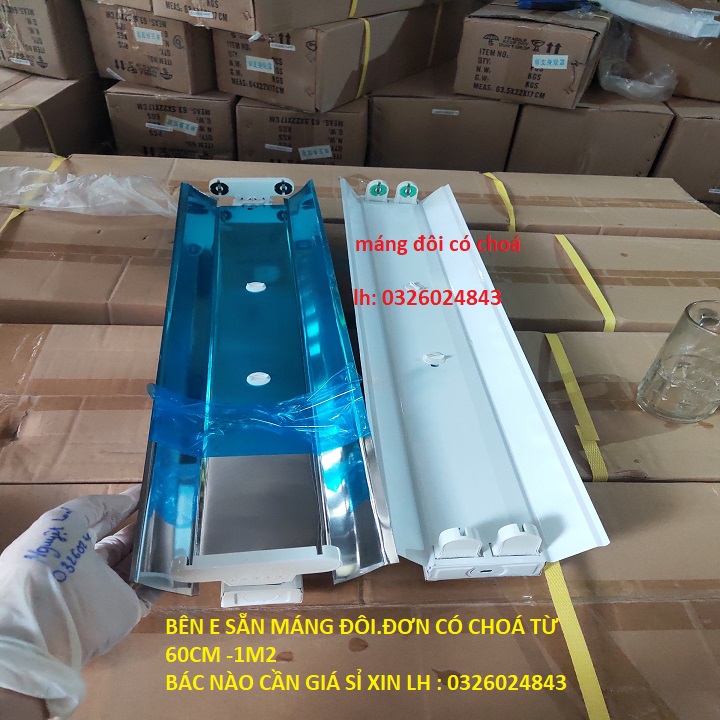 Máng đèn led đôi có choá 2 bóng- kích thước 60cm