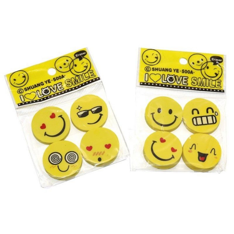 [HCM]Gôm Tẩy Hình Mặt Cười ( Set 4 Viên)