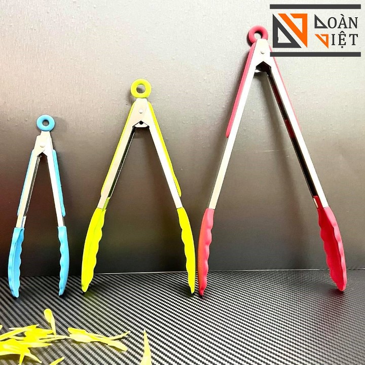 Kẹp Gấp Thức Ăn Inox Bọc Silicon - Nhiều Size