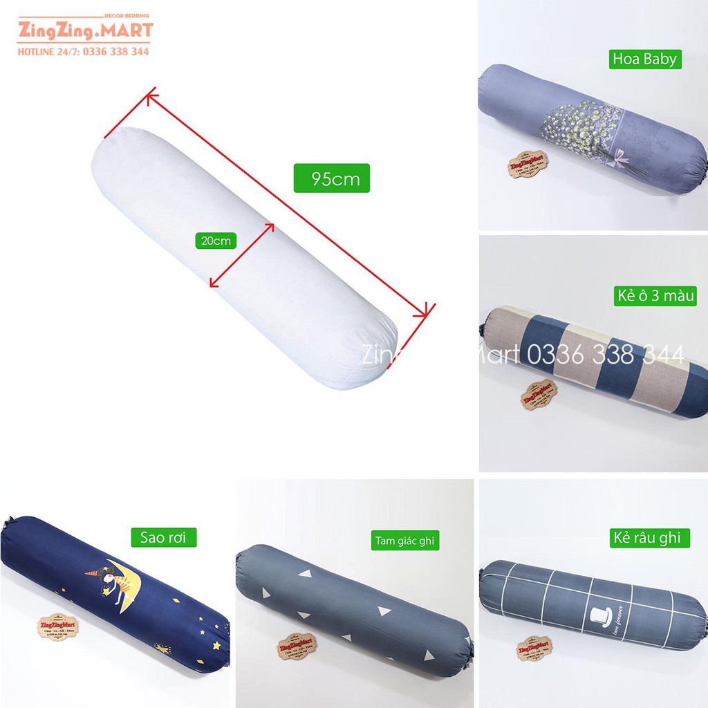 Vỏ gối ôm poly cotton nhiều mẫu đẹp (Xem mẫu ga gối)