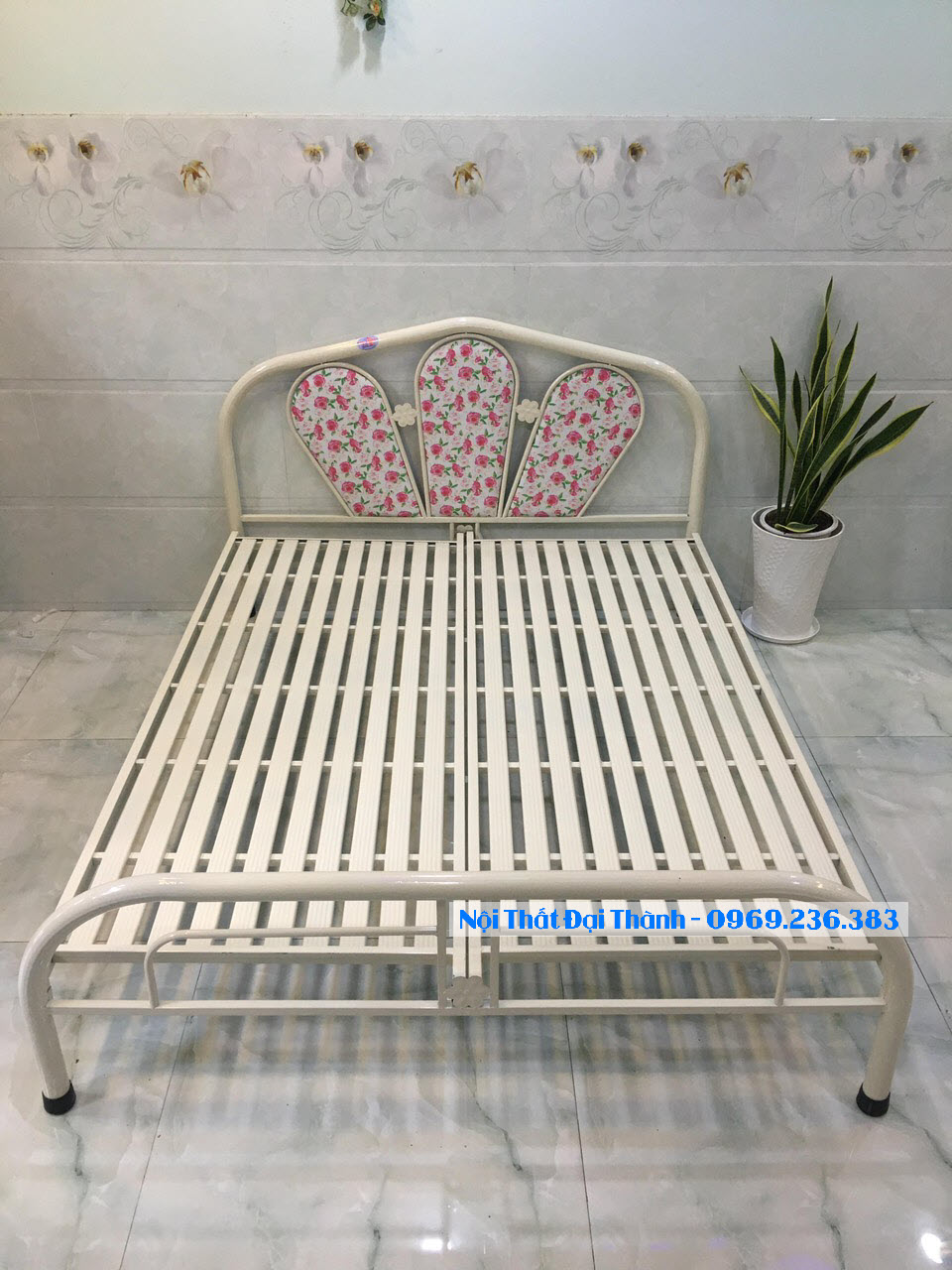Giường sắt cao cấp 1m6 x 2m Đại Thành mẫu mới
