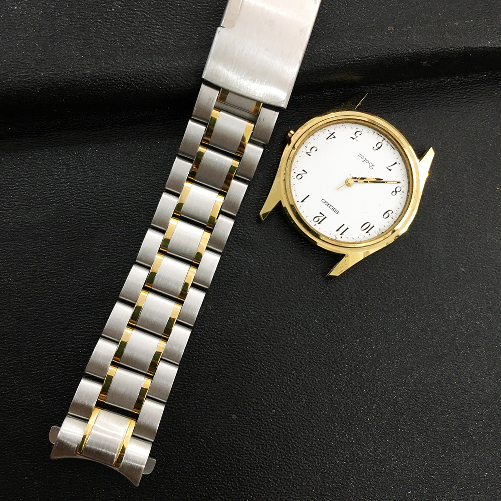 Dây đồng hồ kim loại đầu cong hạt đúc không gỉ size 18,19,20,22,24mm 3 màu