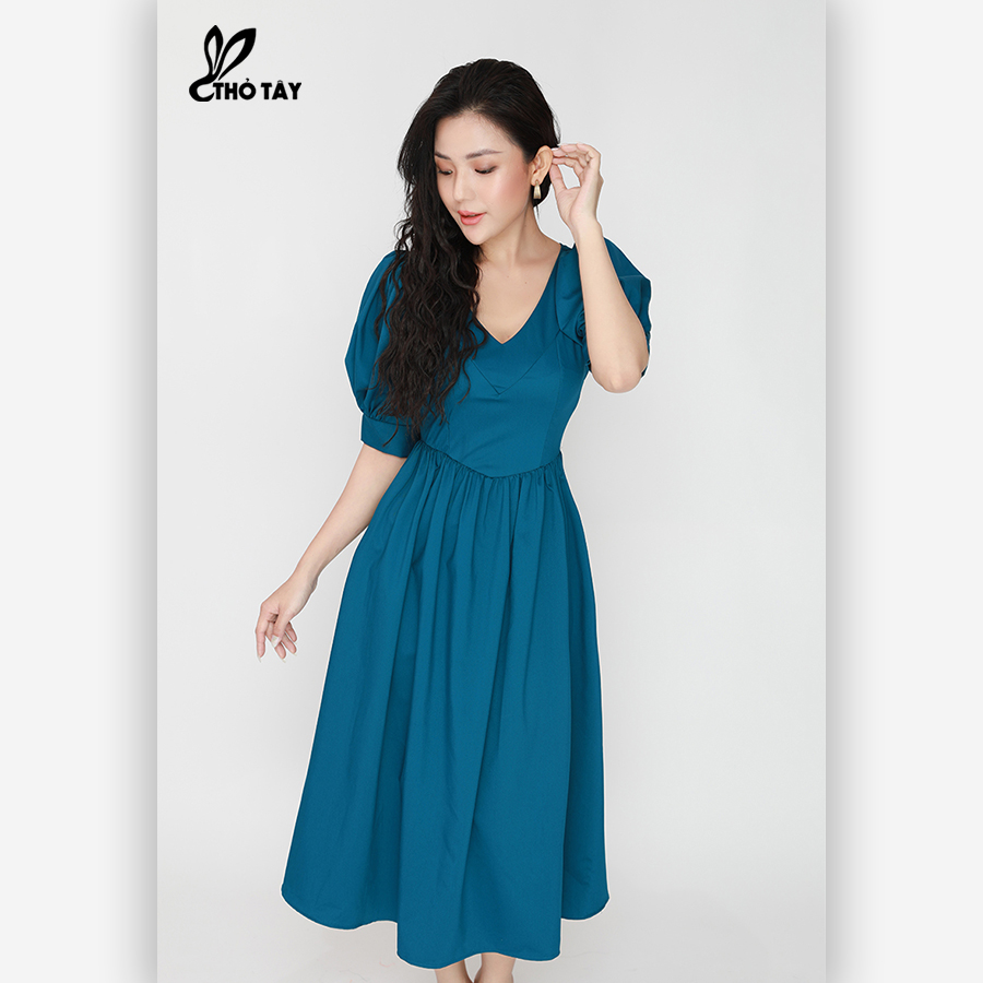 Đầm Xòe Tay Phồng Cổ Tim - THỎ TÂY D295B232
