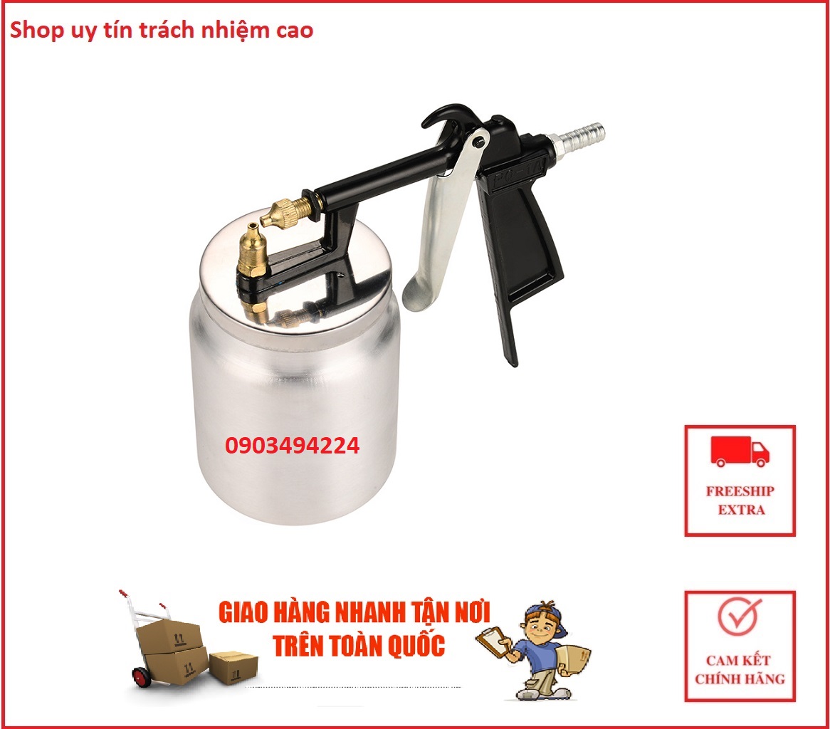 Súng phun sơn 500ml dùng máy nén khí.