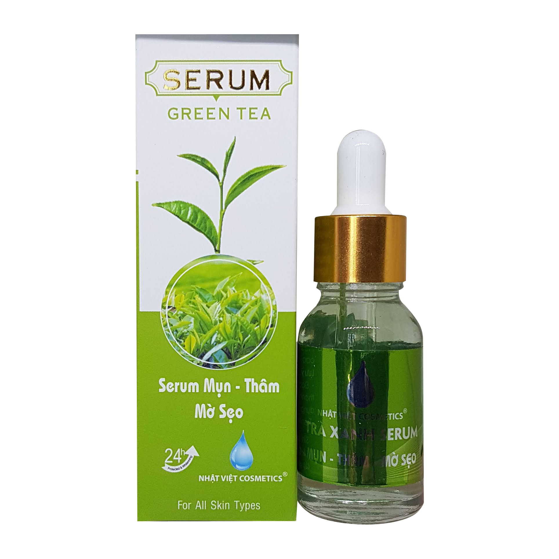Green Tea Serum for Acne and Dark Scars Removal 15ml Green Tea Serum Nhat Viet Cosmetics