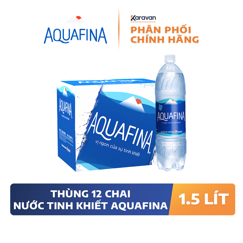 Nước tinh khiết Aquafina chai 1.5 lít - Thùng 12 chai