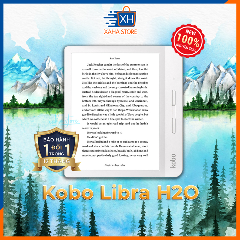 Máy đọc sách Kobo Libra H2O - 8GB đen/trắng - Bảo hành 12 tháng (Kobo Libra H2O ereader - 12 month warranty)