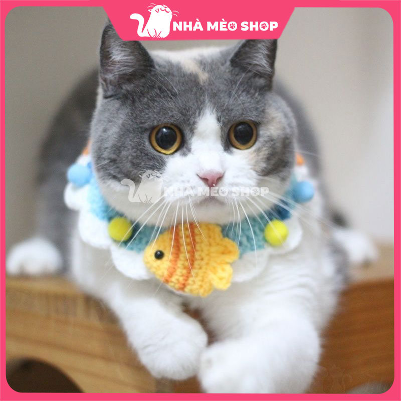 Yếm len đeo cổ cho chó mèo thú cưng nhiều hình đẹp