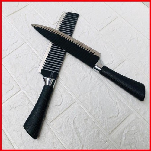 [HCM][steak knives super sharp] Set 3 knife stainless steel wavy anti-adhesive super Sharp (specializing in Thai filter meat paring fruit)