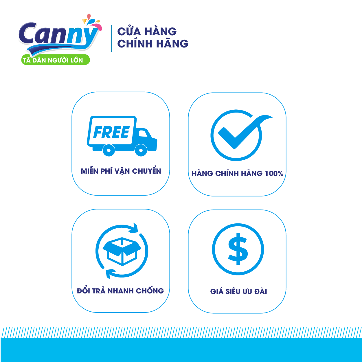 Tã Dán Người Lớn Canny Siêu Mềm, Siêu Thấm, Kháng Khuẩn Size M/L/XL (10 Miếng)