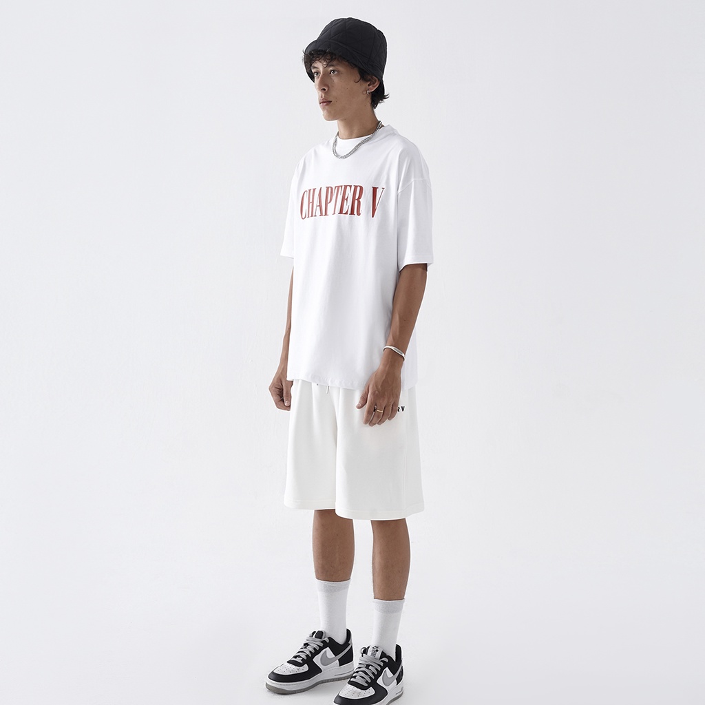 Quần short thun trắng thể thao - CHAPTER V White Short Pant
